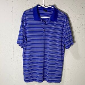 Nike Blue and White Striped Polo Shirt
